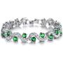 Herinos Women Platinum Plated Cubic Zirconia Tennis Bracelets Wedding Bridal Crystal Bangle
