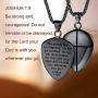FaithHeart Shield of Faith Ephesians 6:16-17/Ephesians 6:10 Pendant Necklace Stainless Steel Joshua 1:9 Cross Amulet Necklace, Customize Available (Send Brand Box)