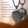 FaithHeart Shield of Faith Ephesians 6:16-17/Ephesians 6:10 Pendant Necklace Stainless Steel Joshua 1:9 Cross Amulet Necklace, Customize Available (Send Brand Box)
