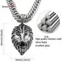 TIASRI Heavy Mens Lion Pendant 100% Stainless Steel Jewelry High Polishing Cuban Miami Link Chain Big Lion Pendant TIASRI Heavy Mens Lion Pendant 100% Stainless Steel Jewelry High Polishing Cuban Miami Link Chain Big Lion Pendant