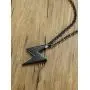 BEANS Stainless Steel Classic Vintage Antique Lightning Bolt Pendant Necklace for Men Women,Free Chain 20 Inches