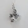 FashionJunkie4Life Sterling Silver 3D White Rabbit Charm Necklace, 18'' Chain, Alice in Wonderland Character