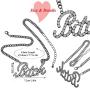 Q&Q Fashion Celebrity Urban Big Bling Bitch Necklace Word Crystal Pave Rhinestone Chunky Chain Best Friend Friendship Jewelry BFF Gift