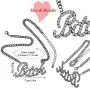 Q&Q Fashion Celebrity Urban Big Bling Bitch Necklace Word Crystal Pave Rhinestone Chunky Chain Best Friend Friendship Jewelry BFF Gift