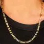 Lifetime Jewelry 4mm Flat Figaro Chain Necklace for Men & Women 24k Gold Plated