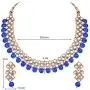 Aheli Wedding Wear Indian Kundan Maang Tikka Earrings Necklace Set Bollywood Ethnic Traditional Jewelry for Women (Royal Blue) Aheli Wedding Wear Indian Kundan Maang Tikka Earrings Necklace Set Bollywood Ethnic Traditional Jewelry for Women (Royal Blue)