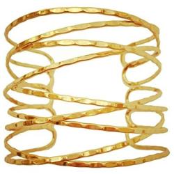 OCTCHOCO Simple Gold Swirl Arm Cuff Fashion Armlet Armband Bangle Bracelet 2.8'' Adjustable
