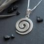 Sterling Silver Spiral Koru Pendant Necklace, 18''