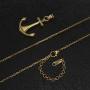 AK-SHIP Anchor Necklace, Newest Shape Design with High-Grade Stainless Steel 18inch【Pack of 2 | Golden & Silver 】