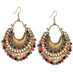 Zephyrr Turkish Style Hook Chandbalis Afghani Dangle and Drop Earrings for Women