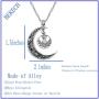 BEKECH Outlander Inspired Jewelry Sassenach Gift Crescent Moon Charm Scottish Thistle Pendant Necklace Sassenach Scottish Outlander Gift