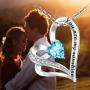 Heart Necklace for Women S925 Sterling Silver You are My Sunshine Heart Pendant Necklaces Gifts Jewelry for Women Girls