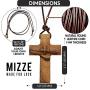 Solid Olive Wood Maltese Cross Pendant on 32'' Adjustable Leather Necklace for Men & Women - Bronze Brown or Black Leather Cord - Christian Spiritual Gift