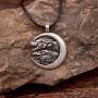 HAQUIL Viking Jewelry Wolf and Raven Pendant Leather Cord Necklace for Men and Women, 19.7''