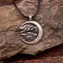 HAQUIL Viking Jewelry Wolf and Raven Pendant Leather Cord Necklace for Men and Women, 19.7'' HAQUIL Viking Jewelry Wolf and Raven Pendant Leather Cord Necklace for Men and Women, 19.7''