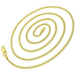 GM Jewelry 18K Gold Plated Curb/Cuban Link Chain Necklace Men Women Teens Children