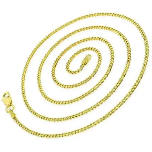 GM Jewelry 18K Gold Plated Curb/Cuban Link Chain Necklace Men Women Teens Children