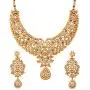 Touchstone Hollywood Glamour Pretty Filigree Rhinestone Studded Diamond Look Designer Bridal Jewelry hasli Necklace Set for Women in Antique Gold Tone Touchstone Hollywood Glamour Pretty Filigree Rhinestone Studded Diamond Look Designer Bridal Jewelry hasli Necklace Set for Women in Antique Gold Tone