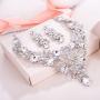 EVER FAITH Womens Austrian Crystal Elegant Flower Teardrop Necklace Earrings Set for Bride, Bridesmaid