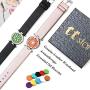 ttstar 2PCS Aromatherapy Essential Oil Diffuser Bracelet Adjustable Genuine Leather Wristband Bracelet with 20 Refill Pads Diffuser Bracelet Gift Set for Women and Girls