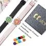 ttstar 2PCS Aromatherapy Essential Oil Diffuser Bracelet Adjustable Genuine Leather Wristband Bracelet with 20 Refill Pads Diffuser Bracelet Gift Set for Women and Girls