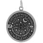 Sterling Silver New Orleans Water Meter Manhole Cover Necklace Antiqued Finish 1 inch Tall, 16-30 inch Chain