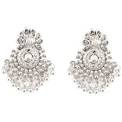 Touchstone Indian Bollywood Ancient Southern Gold Bahubali Inspired Bridal Traditional Jewelry Earrings Embellished With Faux Turquoise For Women