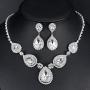 mecresh Bridal Teardrop Jewelry Sets, Crystal Wedding Necklace Earrings Sets Jewelry Engagement