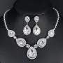mecresh Bridal Teardrop Jewelry Sets, Crystal Wedding Necklace Earrings Sets Jewelry Engagement mecresh Bridal Teardrop Jewelry Sets, Crystal Wedding Necklace Earrings Sets Jewelry Engagement