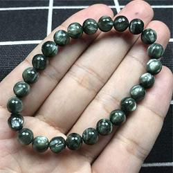 8mm Natural Green Seraphinite Bracelet, Seraphinite Crystal Jewelry For Women Lady Man Round Beads Stretch AAAAA
