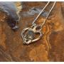 Opal Modern Heart Necklace by Alcheri | Natural Opal Triplet Sterling Silver Necklace for Women, 18''