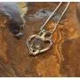Opal Modern Heart Necklace by Alcheri | Natural Opal Triplet Sterling Silver Necklace for Women, 18''
