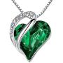 Leafael Infinity Love Heart Pendant Necklace Birthstone Crystal Jewelry Gifts for Women, Silver-tone, 18''+2''
