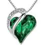 Leafael Infinity Love Heart Pendant Necklace Birthstone Crystal Jewelry Gifts for Women, Silver-tone, 18''+2'' Leafael Infinity Love Heart Pendant Necklace Birthstone Crystal Jewelry Gifts for Women, Silver-tone, 18''+2''