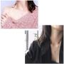 Tiny Crystal Airplane Pendant Necklace for Women Teen Girls Kids 925 Sterling Silver 18K White Gold Plated Huggie Diamond Plane Free Fly Wings Drop Choker Y Necklace Chain Lightweight Fashion Jewelry