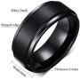 King Will Basic 8mm Black High Polish Matte Finish Tungsten Mens Wedding Ring Comfort Fit