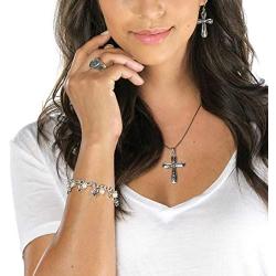 PZ Paz Creations 925 Sterling Silver Hammered Cross Pendant Necklace