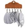 Shuning 12 Pairs 3 Layered Leather Earrings Lightweight Faux Leather Leaf Earrings 2 Layered S Design Drop Earrings Glitter Dangle Earrings Gift Set for Women Girls