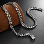 ROWIN&CO Men Chain Silver 15mm Thick Heavy Stainless Steel Miami Curb Cuban Link Necklace/Bracelet with CZ Choker Diamond Chain,8-35 inchs