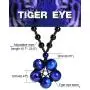 Jewever Tiger Eye Necklace Pendant Handmade Star-Shape Adjustable Energy Gemstone Healing Crystal 12mm Beads Unisex