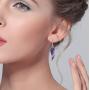 EVER FAITH Angel Wing Hook Earrings Austrian Crystal Silver-Tone