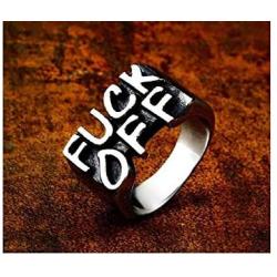 MAIHAO Fuck Off Punk Ring Jewelry Party Personalized Rings Birthday Graduation for Boy for Girl（Size 6-12）