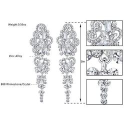 mecresh Marquise Crystal Bridal Chandelier Dangle Drop Earrings Ladies Gifts in Silver/Gold Tone