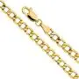 14k REAL Yellow Gold Hollow Mens 3.5mm Cuban Curb Chain Necklace with Lobster Claw Clasp