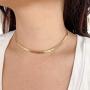JIBSA 18K Gold Plated Choker Layered Thin Dainty Chain Necklace 14'' 16'' 18'' Long for Women Teen Girls Fashion Jewelry