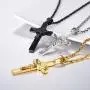 Jesus Cross Necklace for Men Women, Stainless Steel, Black/Blue/Rose Gold/18K Gold Plated, 22''-24'' adjustable, Come Gift Box Jesus Cross Necklace for Men Women, Stainless Steel, Black/Blue/Rose Gold/18K Gold Plated, 22''-24'' adjustable, Come Gift Box