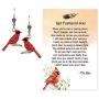 Lola Bella Gifts and Anne Koplik Red Cardinal Pave Swarovski Crystal Earrings Memorial Jewelry with Red Feathered Soul Poem Card, Gift Box Grief Sympathy Gift