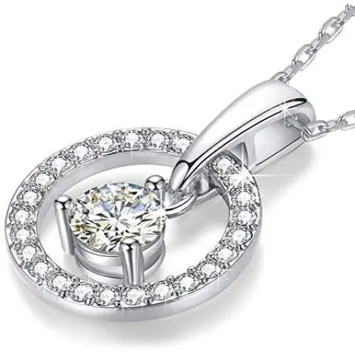 St.Claire 18K Gold Plated Swarovski Necklace for Women Round Halo Pendant Crystals Necklace Best Jewelry Gifts for Womens Girls Mothers Day Birthday Wedding Anniversary St.Claire 18K Gold Plated Swarovski Necklace for Women Round Halo Pendant Crystals Necklace Best Jewelry Gifts for Womens Girls Mothers Day Birthday Wedding Anniversary
