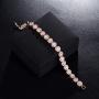 Finrezio Rose Gold Plated Cubic Zirconia Bracelet for Women Girls Clear CZ Bracelets for Her