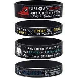 Book Lovers Inspirational Bracelets with Classic Author Quotes - Literary Jewelry Accessories Gifts for Readers Writers Bookworms Librarians English Teachers